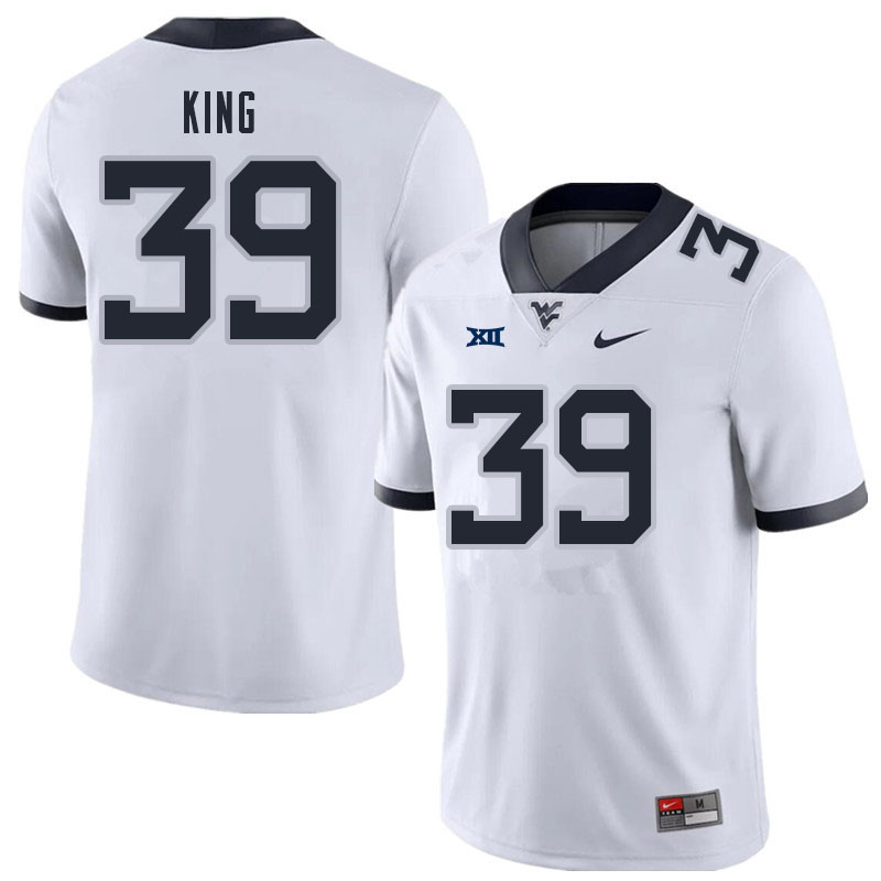 NCAA Men's Danny King West Virginia Mountaineers White #39 Nike Stitched Football College Authentic Jersey AR23O44NN